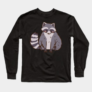 Cute little raccoon illustration Long Sleeve T-Shirt